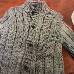 Men's Gray Cardigan Sweater
